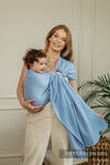 Ring Sling, Herringbone Weave (100% cotton) - with gathered shoulder - LITTLE HERRINGBONE SKYLIGHT  - standard 1.8m