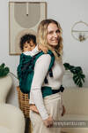 Mochila LennyPreschool, talla preschool, tejido herringbone 100% algodón - BASIC LINE EMERALD