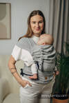 My First Baby Carrier - LennyHybrid Half Buckle, Standard Size, herringbone weave 100% cotton - LITTLE HERRINGBONE GREY