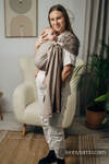 My First Ring Sling, Herringbone Weave (100% cotton) - with gathered shoulder - LITTLE HERRINGBONE BABY CAFFE LATTE - standard 1.8m (grade B)