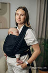 Baby Sling, Herringbone Weave (100% cotton) - LITTLE HERRINGBONE EBONY BLACK - size XS (grade B)