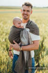 Ring Sling, Chevron Weave, with gathered shoulder (100% linen) - ARROW - WOOD - standard 1.8m