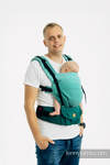 LennyUpGrade PRO Carrier, Standard Size, herringbone weave 100% cotton - LITTLE HERRINGBONE OMBRE GREEN 