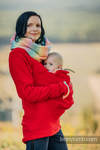 Fleece Babywearing Sweatshirt - size M - red with Little Herringbone Imagination (grade B)