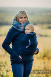 Fleece Babywearing Sweatshirt - size XXL - navy blue with Little Herringbone Illusion (grade B)