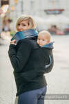 Fleece Babywearing Sweatshirt - size XL - black with Little Herringbone Illusion (grade B)