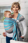 Ringsling, Broken twill Weave (100% cotton), with pleated shoulder - MISTY MORNING - standard 1.8m