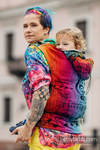 Ergonomic Carrier, Toddler Size, jacquard weave 100% cotton - SYMPHONY RAINBOW DARK - Second Generation