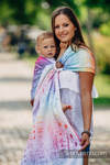 Ringsling, Jacquard Weave (100% cotton), with gathered shoulder - SYMPHONY RAINBOW LIGHT - standard 1.8m