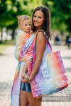 Torba na ramię z materiału chustowego, (100% bawełna) - SYMFONIA TĘCZOWA LIGHT - uniwersalny rozmiar 37cmx37cm
