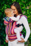 Ergonomic Carrier, Baby Size, herringbone weave 100% cotton - LITTLE HERRINGBONE RASPBERRY GARDEN - Second Generation