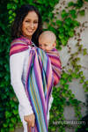 Ringsling, Herringbone Weave (100% cotton) - with gathered shoulder - LITTLE HERRINGBONE RASPBERRY GARDEN  - long 2.1m