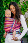 Baby Wrap, Herringbone Weave (100% cotton) - LITTLE HERRINGBONE RASPBERRY GARDEN - size XL