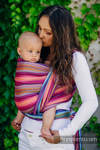 Baby Wrap, Herringbone Weave (100% cotton) - LITTLE HERRINGBONE RASPBERRY GARDEN - size M