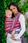 Baby Wrap, Herringbone Weave (100% cotton) - LITTLE HERRINGBONE RASPBERRY GARDEN - size XS