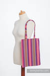 Shopping bag made of wrap fabric (100% cotton) - LITTLE HERRINGBONE RASPBERRY GARDEN 