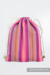 Sackpack made of wrap fabric (100% cotton) - LITTLE HERRINGBONE RASPBERRY GARDEN - standard size 32cmx43cm