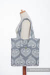 Shoulder bag made of wrap fabric (100% cotton) - FOLK HEARTS - standard size 37cmx37cm