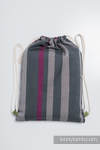 Sac à cordons en retailles d’écharpes (100 % coton) - SMOKY - FUCHSIA - taille standard 32 cm x 43 cm