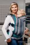 Ergonomic Carrier, Baby Size, broken-twill weave 100% cotton - SMOKY - MINT - Second Generation.