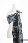 Ringsling, Jacquard Weave (100% cotton), with gathered shoulder - DRAGON STEEL BLUE - standard 1.8m