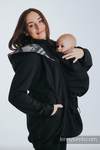 Babywearing Coat - Softshell - Black with Glamorous Lace Revers - size 6XL