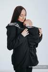Babywearing Coat - Softshell - Black with Glamorous Lace Revers - size M (grade B)