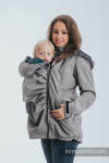 Babywearing Coat - Softshell - Gray Melange with Trinity Cosmos - size 4XL