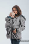 Babywearing Coat - Softshell - Gray Melange with Trinity Cosmos - size 3XL