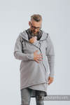 Asymmetrical Hoodie - Gray Melange with Pearl - size XXL