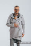 Asymmetrical Hoodie - Gray Melange with Pearl - size L