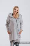 Asymmetrical Hoodie - Gray Melange with Pearl - size M