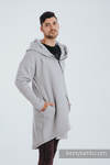 Asymmetrical Hoodie - Gray Melange with Pearl - size 3XL