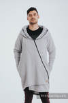 Asymmetrical Hoodie - Gray Melange with Pearl - size XL