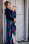 Baby Wrap, Jacquard Weave (60% cotton, 28% Merino wool, 8% silk, 4% cashmere) - PEACOCK'S TAIL - BLACK OPAL - size M