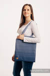 Shopping bag made of wrap fabric (100% cotton) - LITTLE HERRINGBONE OMBRE BLUE 