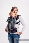 LennyGo Ergonomic Carrier, Baby Size, broken-twill weave 100% cotton - SMOKY - FUCHSIA