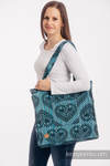 Shoulder bag made of wrap fabric (100% cotton) - FOLK HEARTS - MIDSUMMER NIGHT - standard size 37cmx37cm