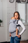 LennyGo Porte-bébé ergonomique de la gamme de base - LITTLE HERRINGBONE GRIS, taille bébé, tissage herringbone, 100% coton