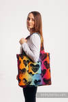 Shoulder bag made of wrap fabric (100% cotton) - LOVKA RAINBOW DARK - standard size 37cmx37cm
