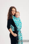 Żakardowa chusta do noszenia dzieci, bawełna - SZKICE NATURY - MORSKA ZIELEŃ - rozmiar XS