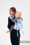 Nosidło Klamrowe ONBUHIMO z tkaniny żakardowej (100% bawełna), rozmiar Toddler - FISH'KA WIELKI BŁĘKIT REWERS  