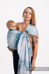 Żakardowa chusta kółkowa do noszenia dzieci, ramię bez zakładek, (54% bawełna, 46% jedwab) - SYMFONIA - PONAD CHMURAMI - standard 1.8m