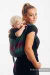Lenny Buckle Onbuhimo baby carrier, standard size, herringbone weave (100% cotton) - LITTLE HERRINGBONE IMPRESSION DARK