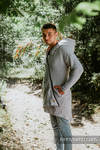Asymmetrical Hoodie - Grey Melange with Colorful Wind - size 6XL