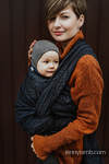 Baby Wrap, Jacquard Weave (62% cotton 26% linen 12% tussah silk) - PEACOCK'S TAIL - SUBLIME - size XL