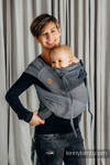 WRAP-TAI toddler avec capuche, d’écharpes / 100 % coton / LITTLE HERRINGBONE OMBRE GREY 