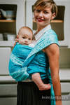 Baby Wrap, Jacquard Weave (72% cotton, 28% silk) - LOVE HORMONES - LOVE OCEAN - size S (grade B)