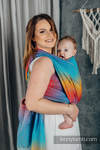 Baby Wrap, Jacquard Weave (100% cotton) - PEACOCK’S TAIL - SUNSET - size XS