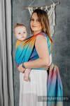 Baby Wrap, Jacquard Weave (100% cotton) - PEACOCK’S TAIL - SUNSET - size L